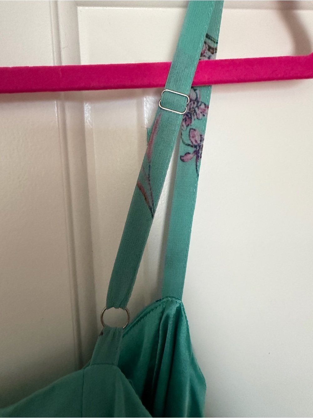City Chic Aqua Floral Spaghetti-Strap Dress - Picture 6 of 6